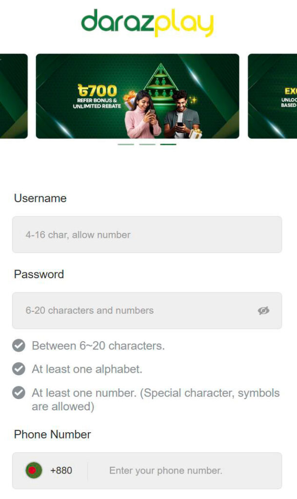 register at darazplay